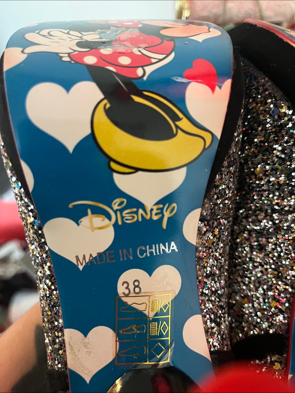 Irregular Choice Black Velvet & Multicolor Glitter Mickey Ear Pumps - Picture 9 of 9